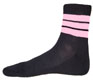 Wholesale Meduim Funky Black Sock With Baby Pink Stripes