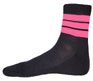 Wholesale Meduim Funky Black Sock With Bubblegum Pink Stripes