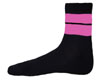 Wholesale Meduim Funky Black Sock With Hot Pink Stripes