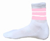 Wholesale Meduim Funky White Sock With Baby Pink Stripes