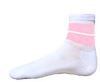 Wholesale Meduim Funky White Sock With Baby Pink Stripes