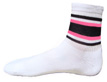 Wholesale Meduim Funky White Sock With Black/Bubblegum Pink Stripes