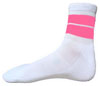 Wholesale Meduim Funky White Sock With Bubblegum Pink Stripes