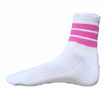 Wholesale Meduim Funky White Sock With Hot Pink Stripes