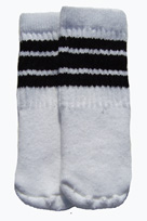Infant-baby white tube socks with black stripes