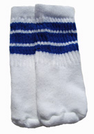 Infant-baby white tube socks with Royal Blue Stripes